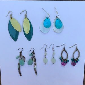 Blue and Green Earrings